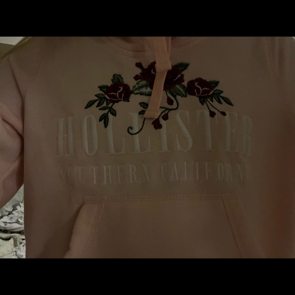 pink hollister hoodie